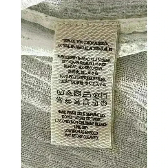 Free People Sz S Sun Moon Tunic Dress Ivory Mini Ruffle Embroidery Prairie Fairy - Picture 15 of 15